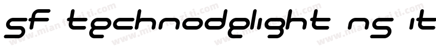 SF Technodelight NS Italic字体转换